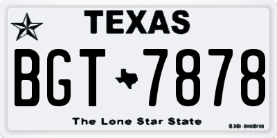 TX license plate BGT7878