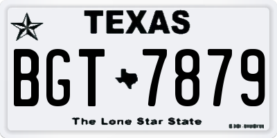 TX license plate BGT7879