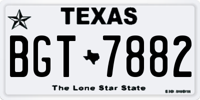 TX license plate BGT7882