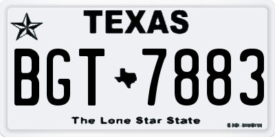 TX license plate BGT7883