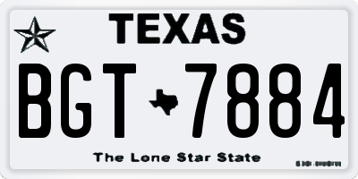 TX license plate BGT7884