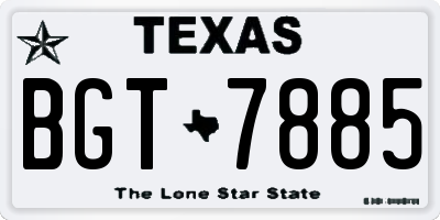 TX license plate BGT7885