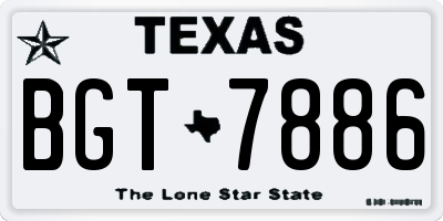 TX license plate BGT7886