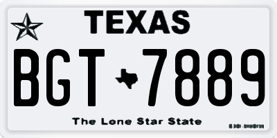 TX license plate BGT7889