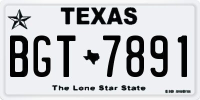 TX license plate BGT7891