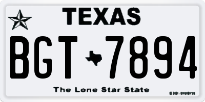 TX license plate BGT7894
