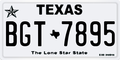 TX license plate BGT7895