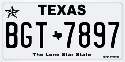 TX license plate BGT7897