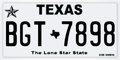 TX license plate BGT7898