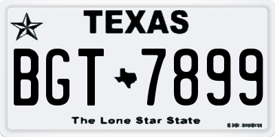 TX license plate BGT7899