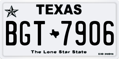 TX license plate BGT7906