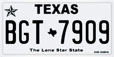 TX license plate BGT7909
