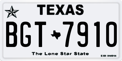 TX license plate BGT7910
