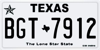 TX license plate BGT7912