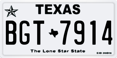 TX license plate BGT7914