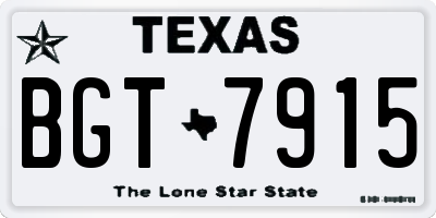 TX license plate BGT7915