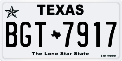 TX license plate BGT7917