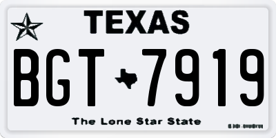 TX license plate BGT7919