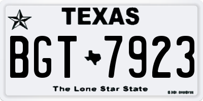 TX license plate BGT7923