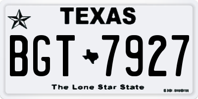 TX license plate BGT7927