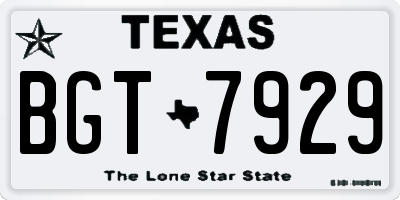 TX license plate BGT7929