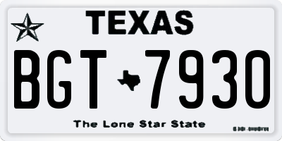 TX license plate BGT7930