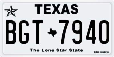 TX license plate BGT7940