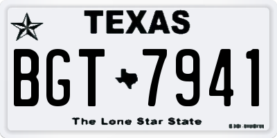 TX license plate BGT7941