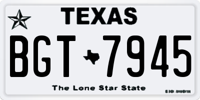 TX license plate BGT7945