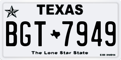 TX license plate BGT7949