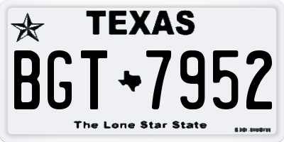 TX license plate BGT7952