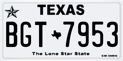 TX license plate BGT7953