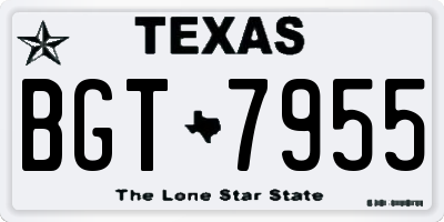 TX license plate BGT7955