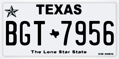 TX license plate BGT7956
