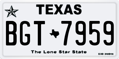 TX license plate BGT7959