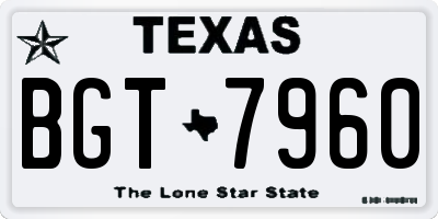 TX license plate BGT7960