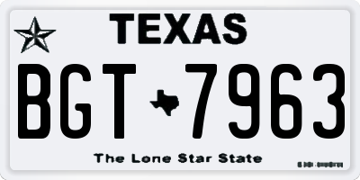 TX license plate BGT7963