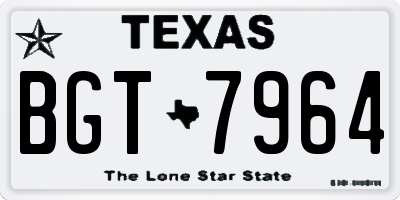 TX license plate BGT7964