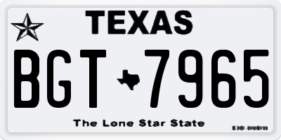 TX license plate BGT7965
