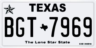 TX license plate BGT7969