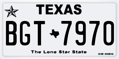 TX license plate BGT7970