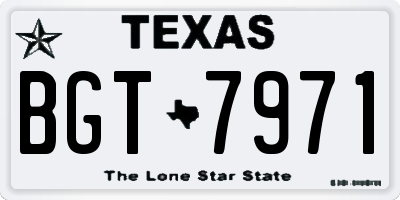 TX license plate BGT7971