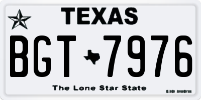 TX license plate BGT7976
