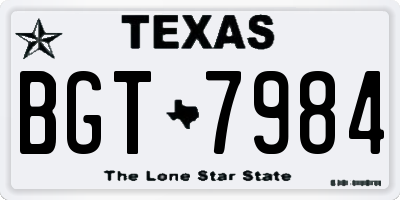 TX license plate BGT7984