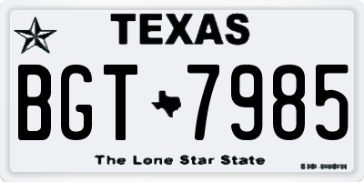 TX license plate BGT7985