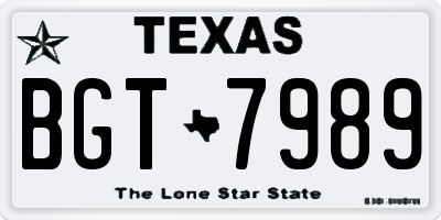 TX license plate BGT7989