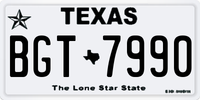 TX license plate BGT7990