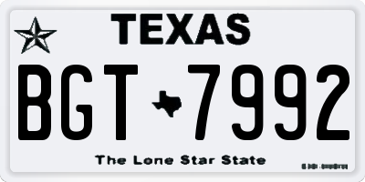 TX license plate BGT7992