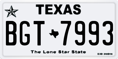 TX license plate BGT7993