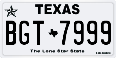 TX license plate BGT7999